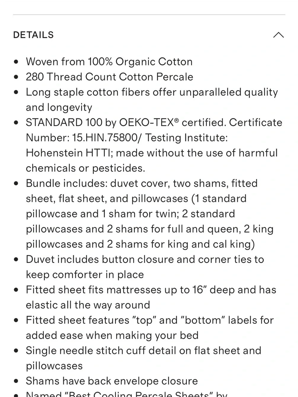 Quince Organic Crisp Percale Deluxe Bedding Bundle - Ivory (full set)